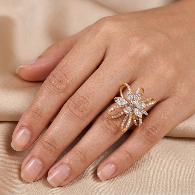 Ribbon Bloom Lab Grown Diamond Ring