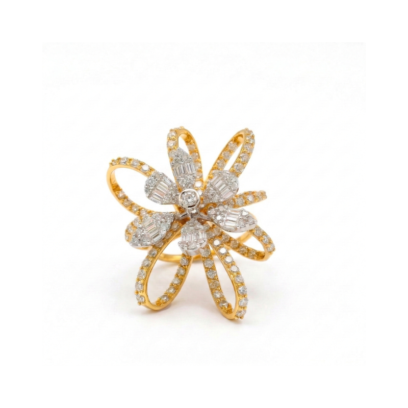 Ribbon Bloom Lab Grown Diamond Ring