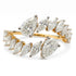 Open wrap-style gold ring featuring marquise and pear-shaped lab-grown diamonds with a white background