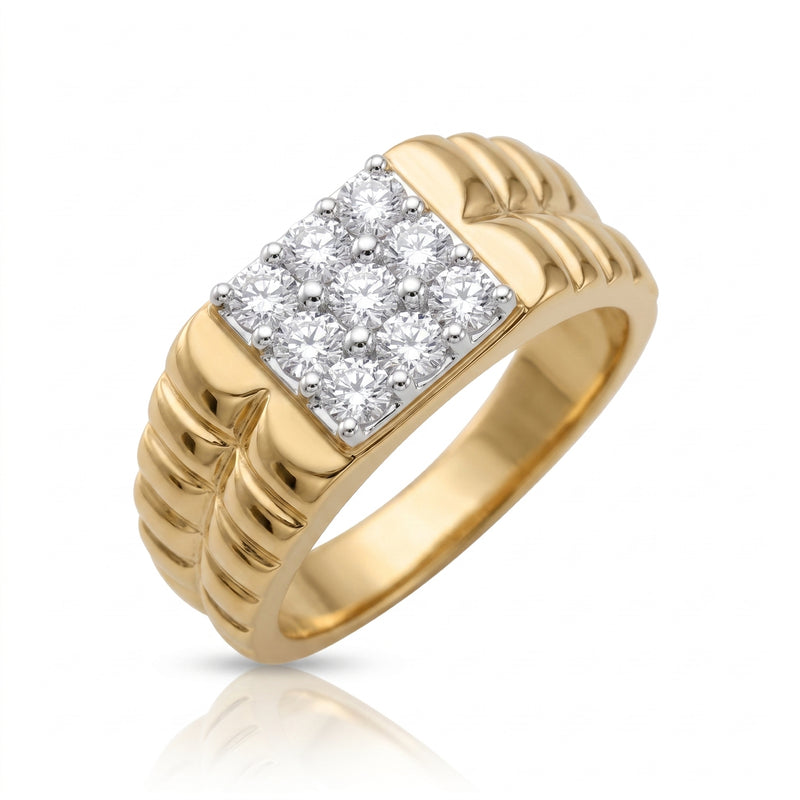Ribbed Shank Lab Grown Diamond Ring