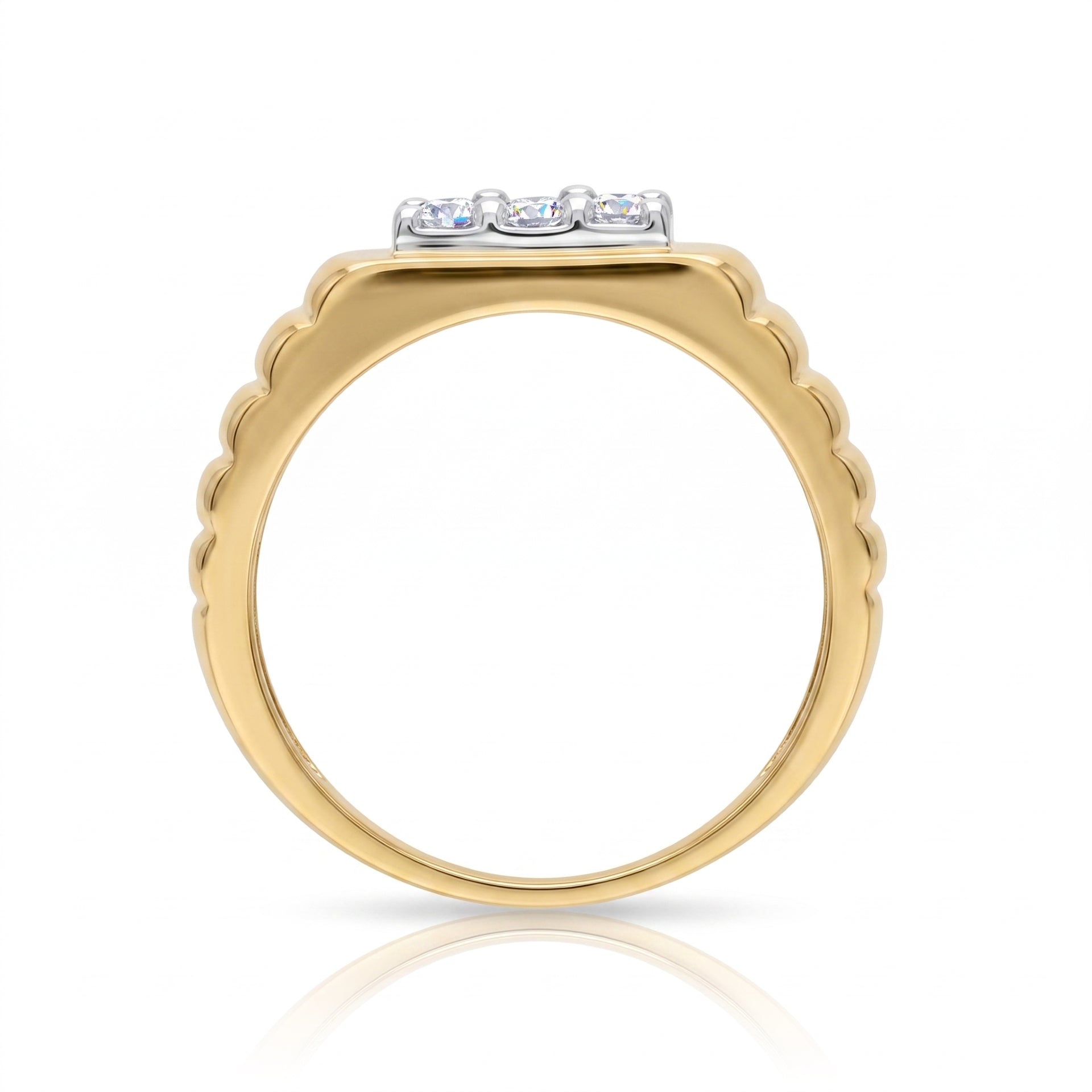 Ribbed Shank Lab Grown Diamond Ring