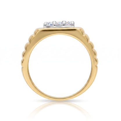 Ribbed Shank Lab Grown Diamond Ring
