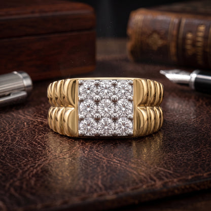 Ribbed Shank Lab Grown Diamond Ring