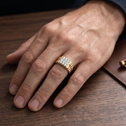 Ribbed Shank Lab Grown Diamond Ring