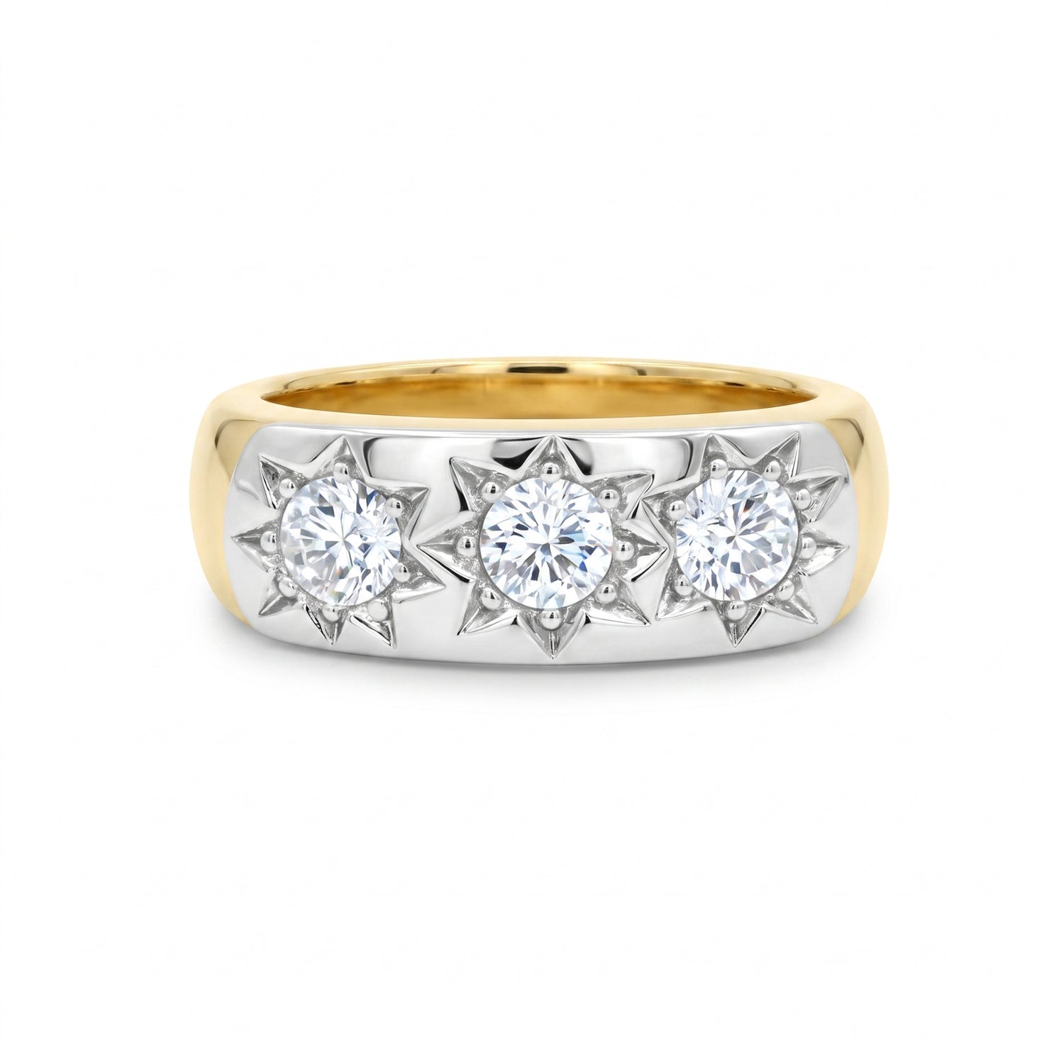 Triple Star Glow Lab Grown Diamond Ring
