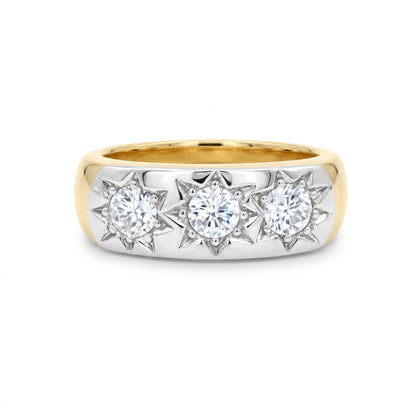 Triple Star Glow Lab Grown Diamond Ring