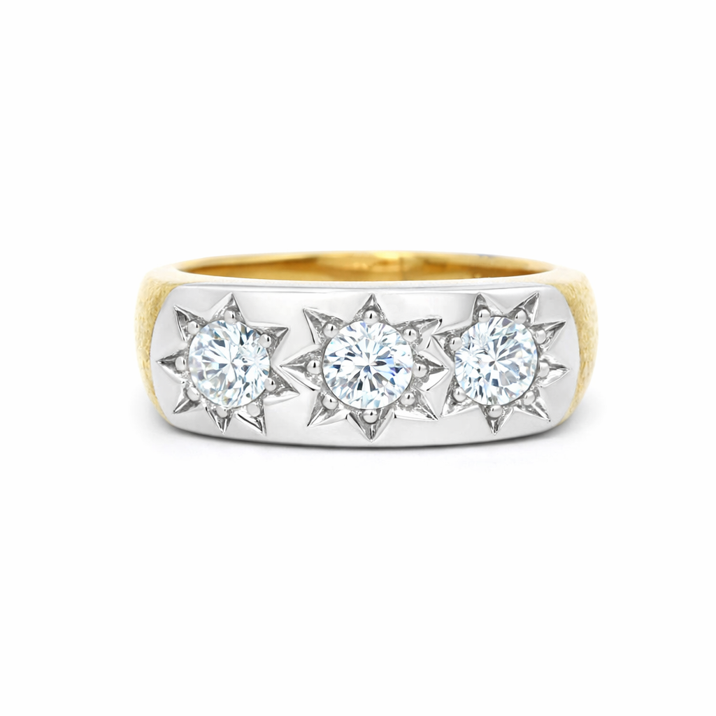 Triple Star Glow Lab Grown Diamond Ring