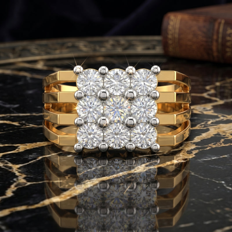 Grand Grid Lab Grown Diamond Ring