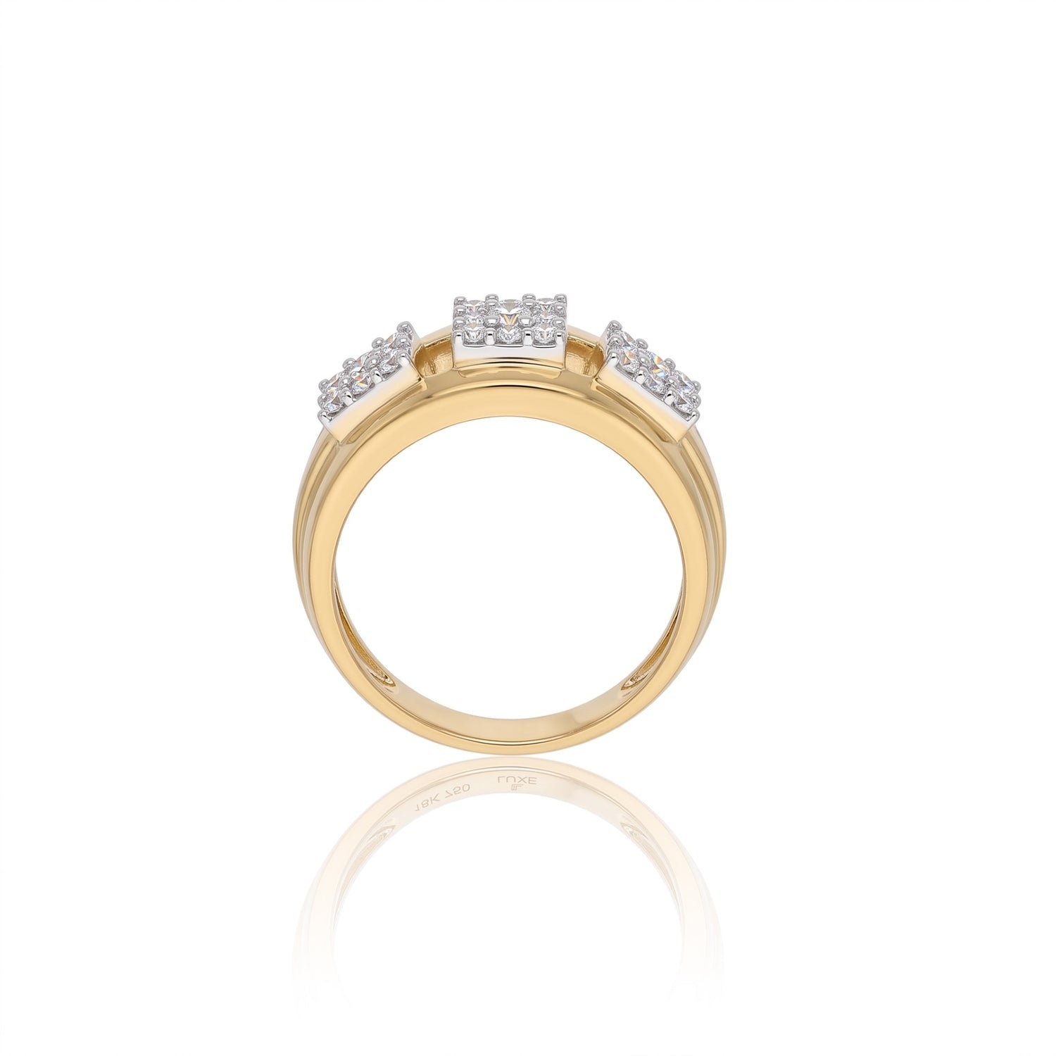 Tri-Square Lab Grown Diamond Cluster Ring