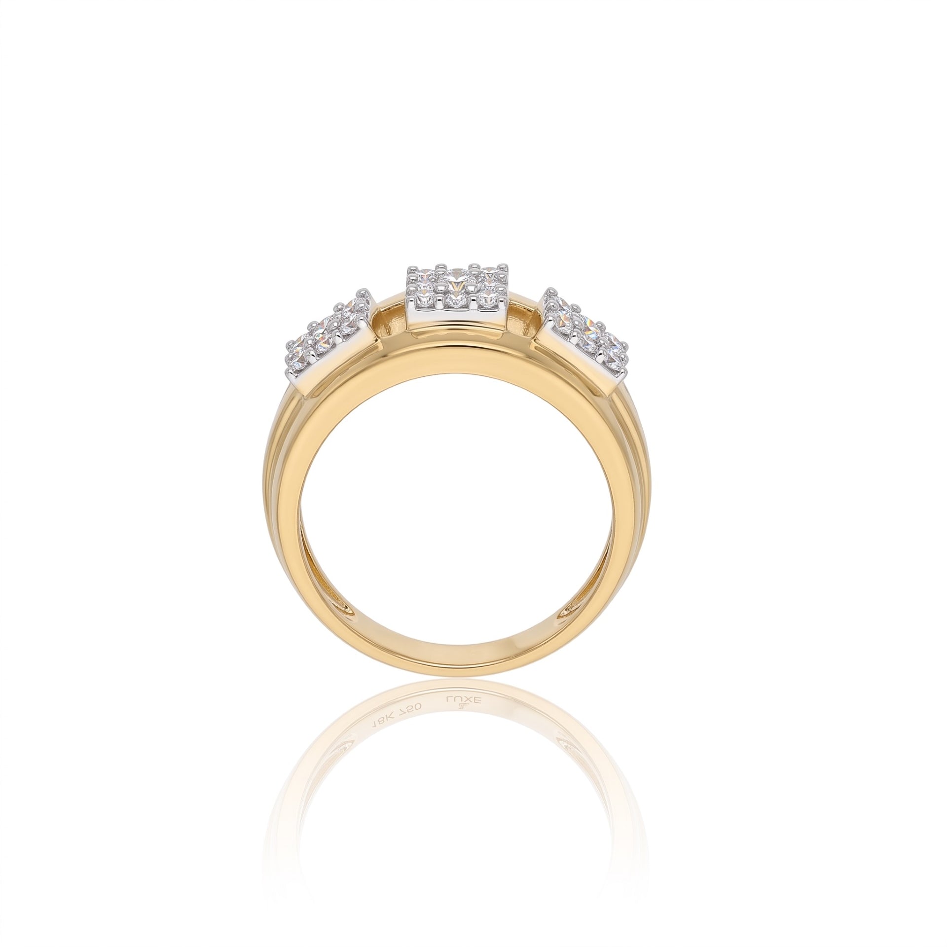 Tri-Square Lab Grown Diamond Cluster Ring