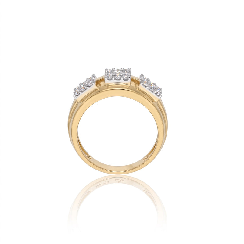 Tri-Square Lab Grown Diamond Cluster Ring