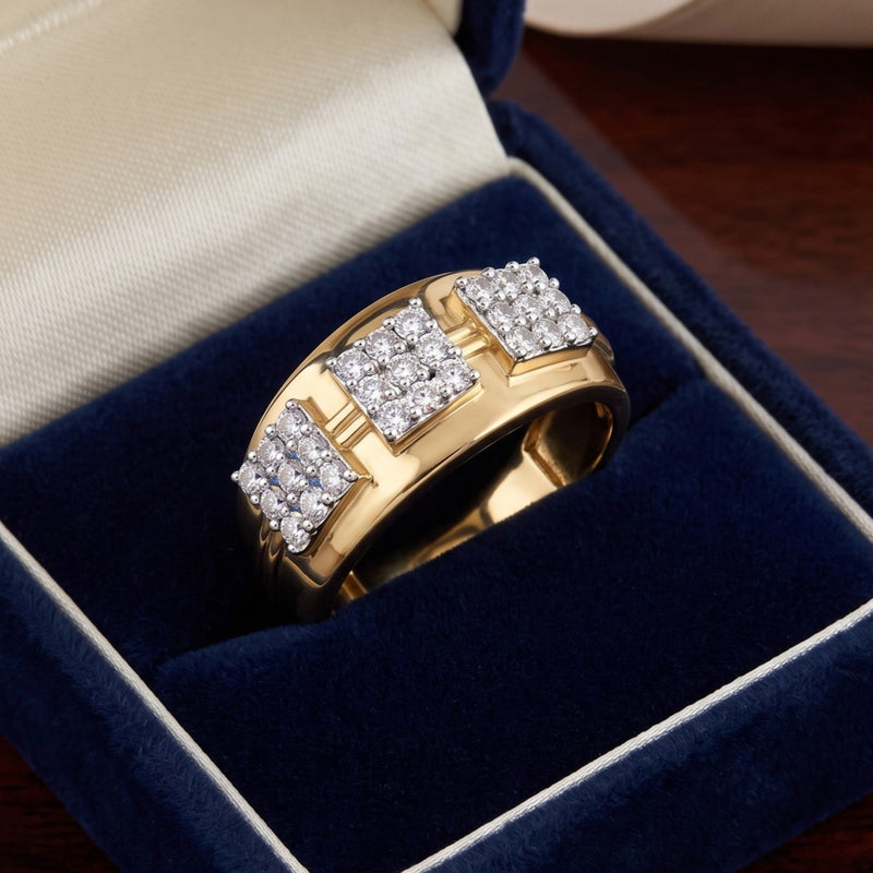 Tri-Square Lab Grown Diamond Cluster Ring