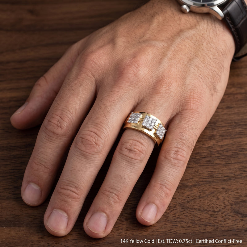 Tri-Square Lab Grown Diamond Cluster Ring