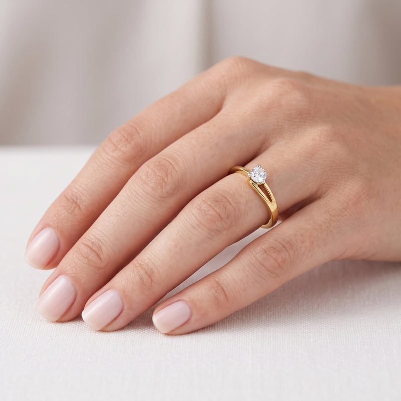 Modernist Spine Lab Grown Diamond Ring