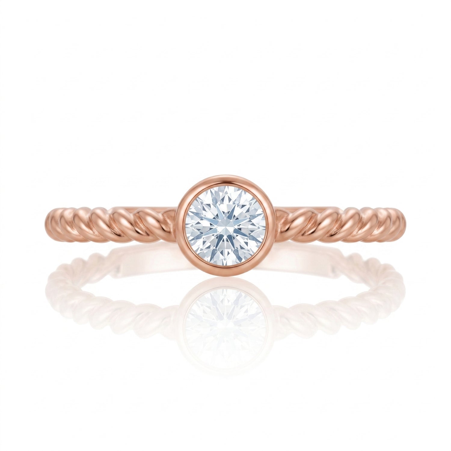 Woven Bezel Lab Grown Diamond Ring