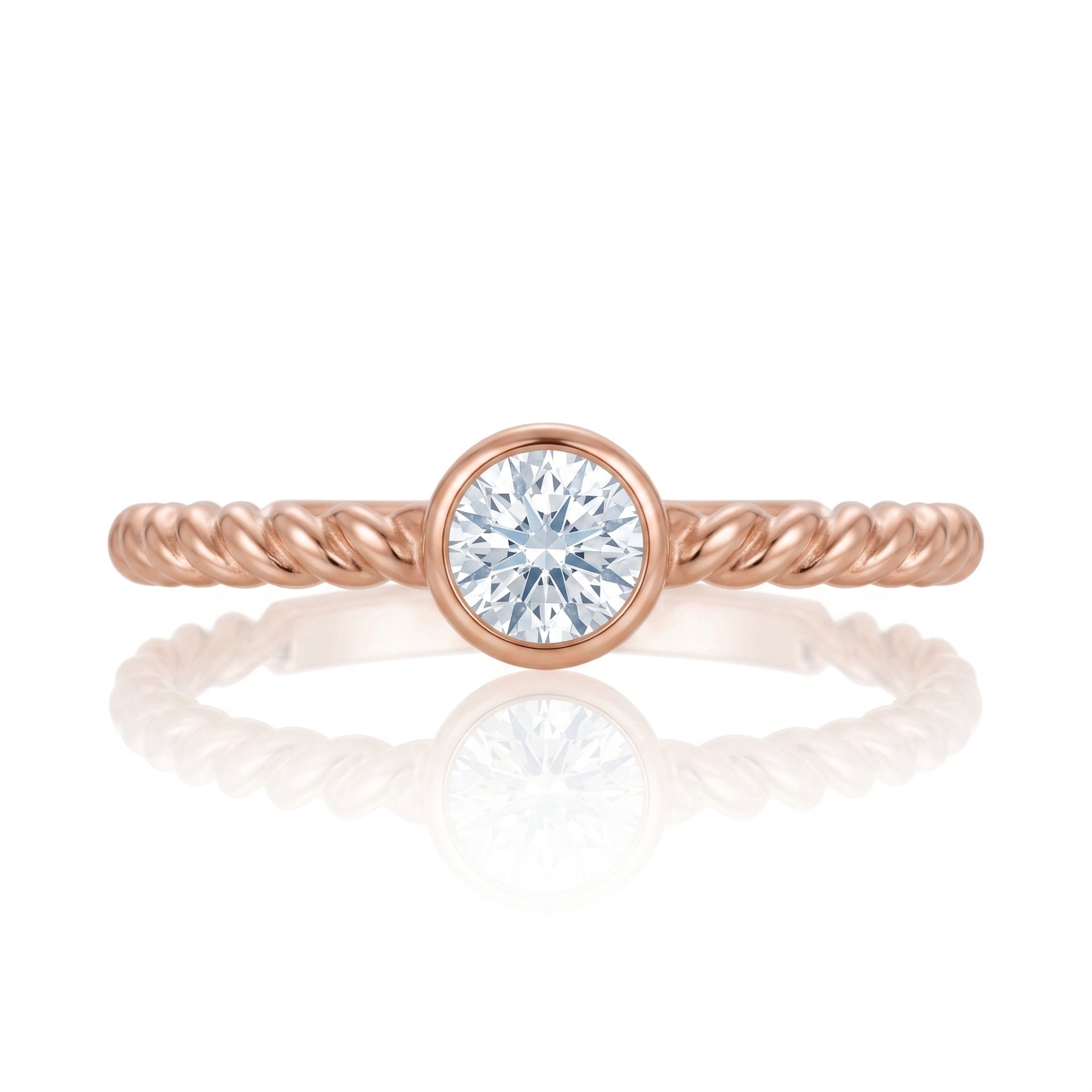 Woven Bezel Lab Grown Diamond Ring