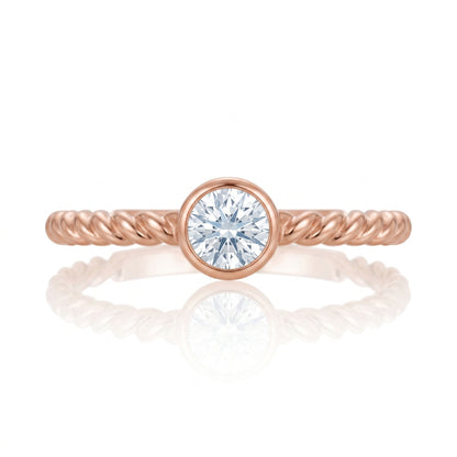 Woven Bezel Lab Grown Diamond Ring