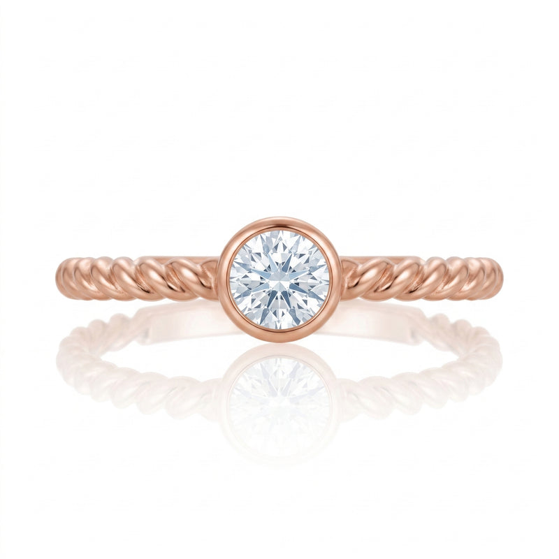 Woven Bezel Lab Grown Diamond Ring