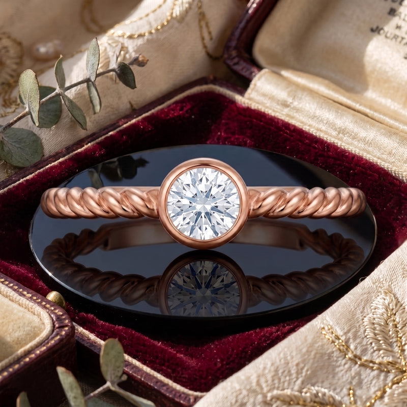 Woven Bezel Lab Grown Diamond Ring