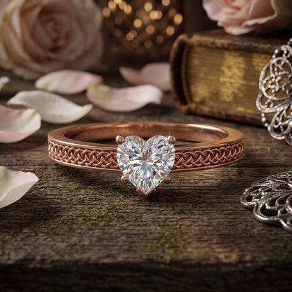 Trinity Knot Heart Lab Grown Diamond Ring