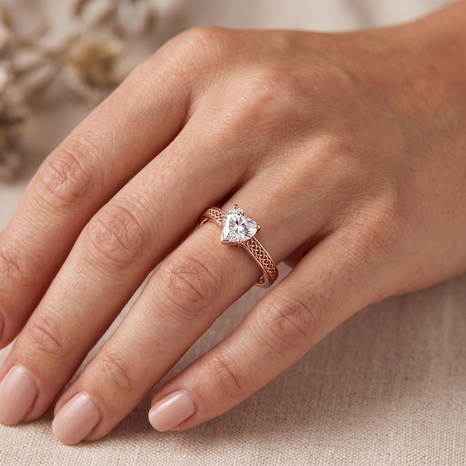 Trinity Knot Heart Lab Grown Diamond Ring