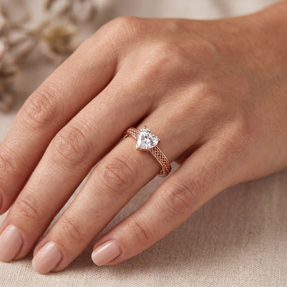 Trinity Knot Heart Lab Grown Diamond Ring