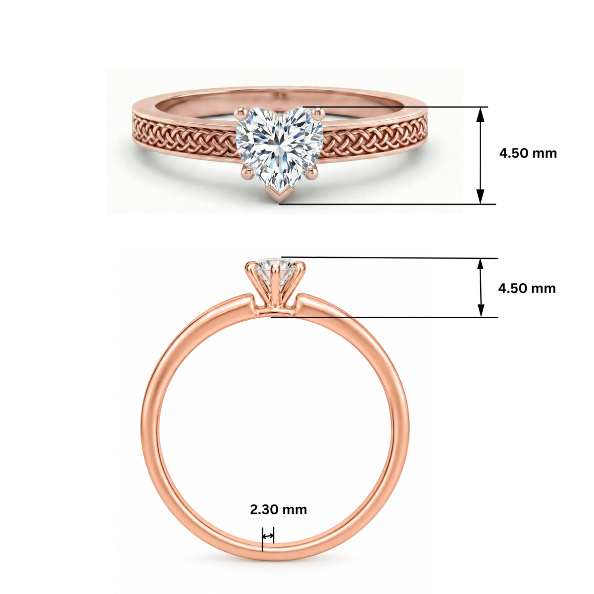 Trinity Knot Heart Lab Grown Diamond Ring