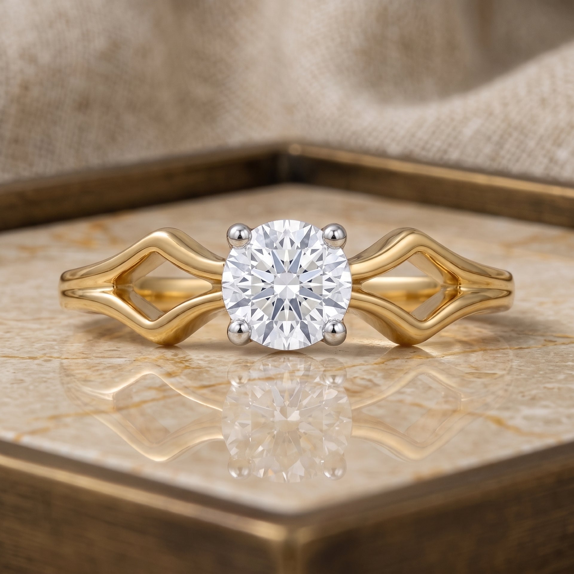 Parallel Signet Lab Grown Diamond Ring