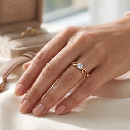 Parallel Signet Lab Grown Diamond Ring