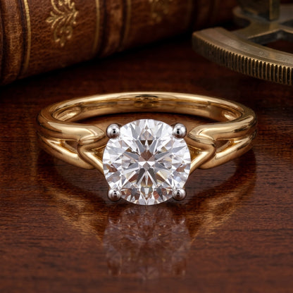 Slashed Halo Lab Grown Diamond Ring
