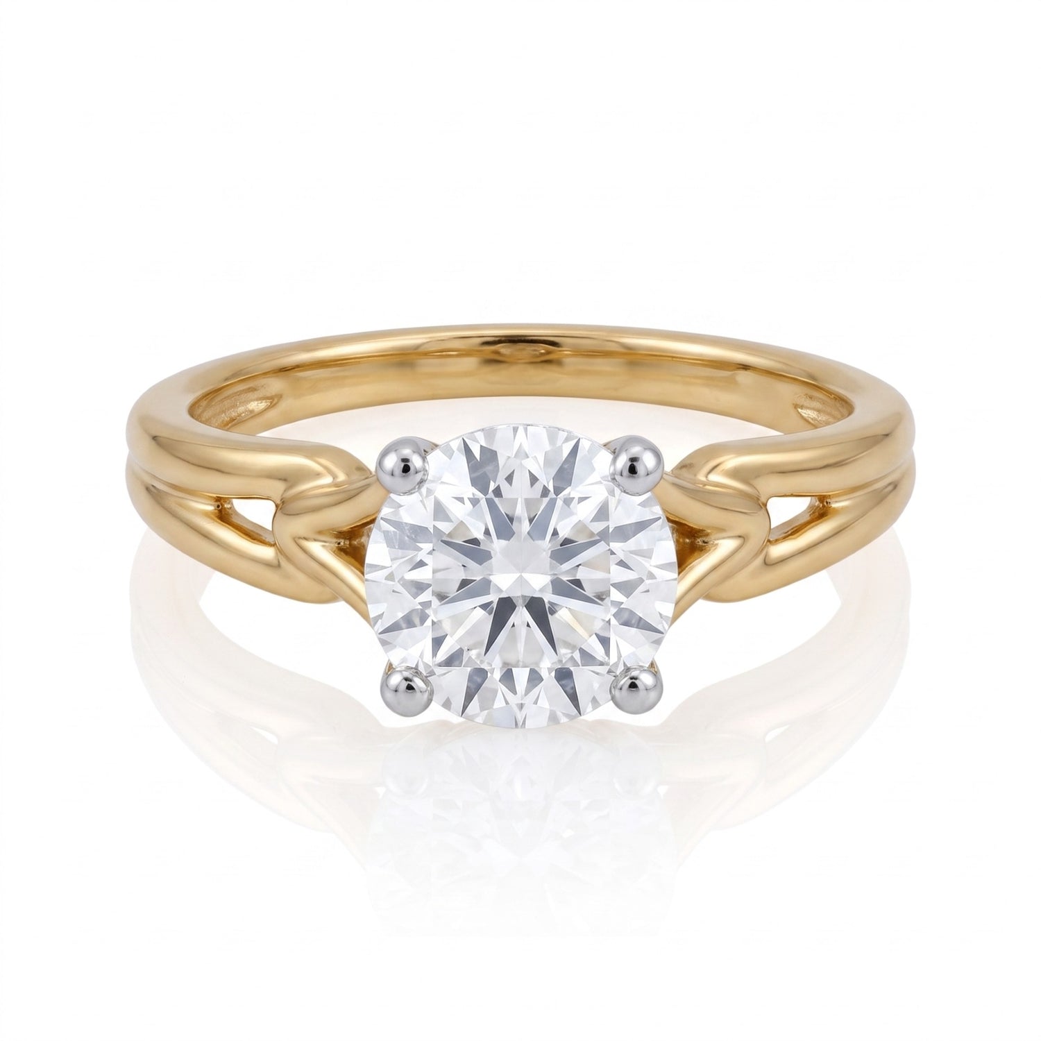 Slashed Halo Lab Grown Diamond Ring