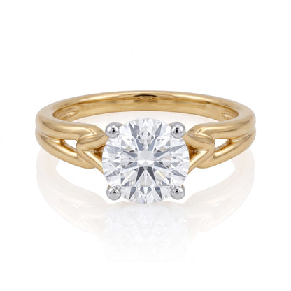 Slashed Halo Lab Grown Diamond Ring