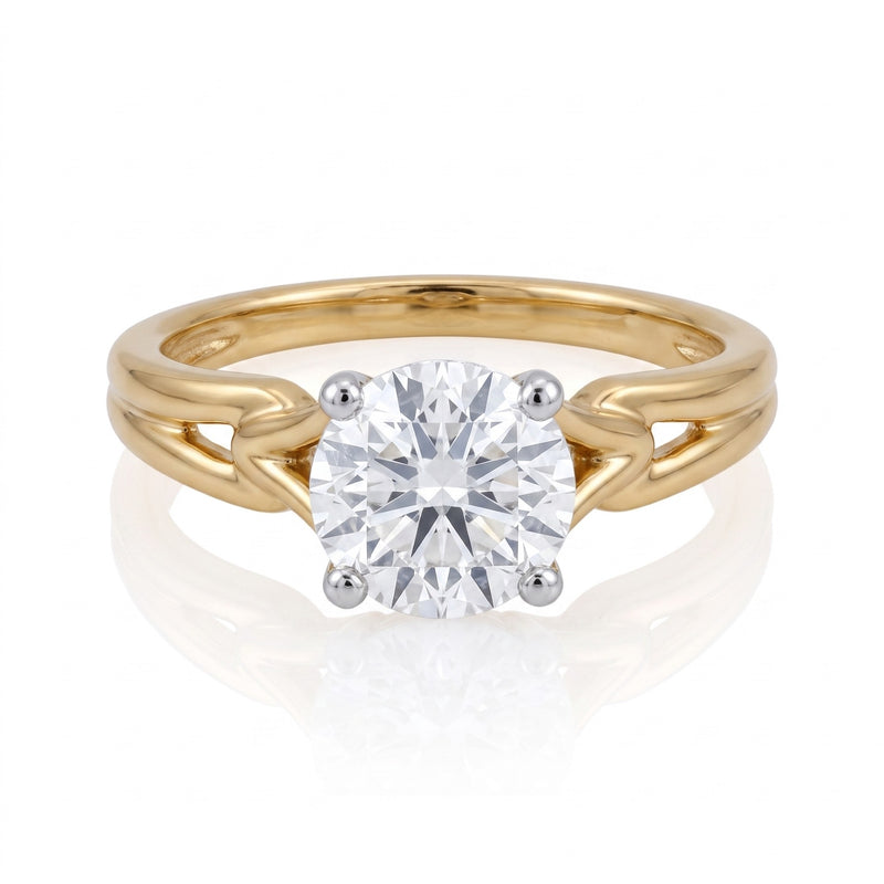 Slashed Halo Lab Grown Diamond Ring