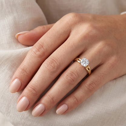 Slashed Halo Lab Grown Diamond Ring