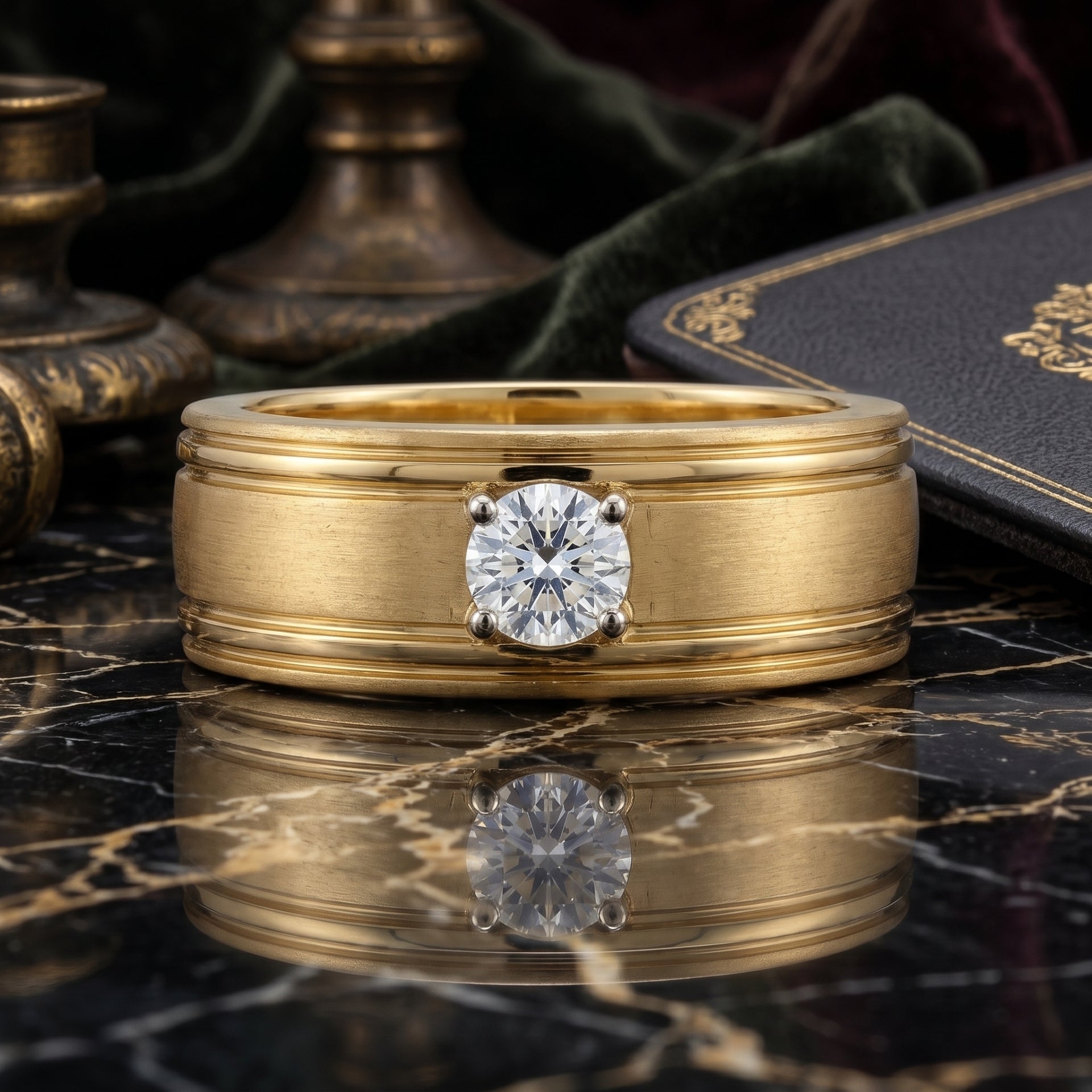 Men’s North Star Signet Lab Grown Diamond Ring