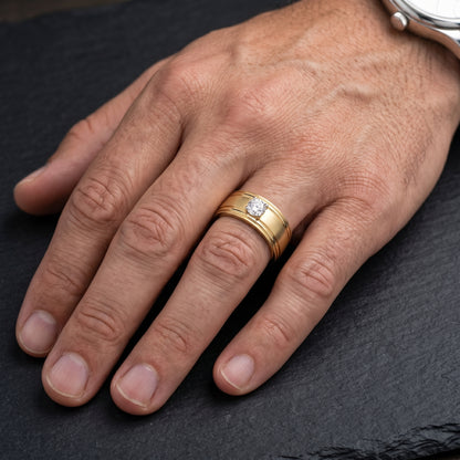 Men’s North Star Signet Lab Grown Diamond Ring