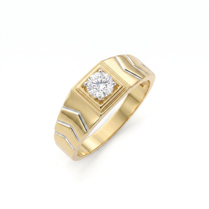 Men’s Chevron Pillar Lab Grown Diamond Ring
