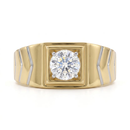 Men’s Chevron Pillar Lab Grown Diamond Ring