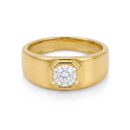 Men’s Vector Hex Signet Lab Grown Diamond Ring