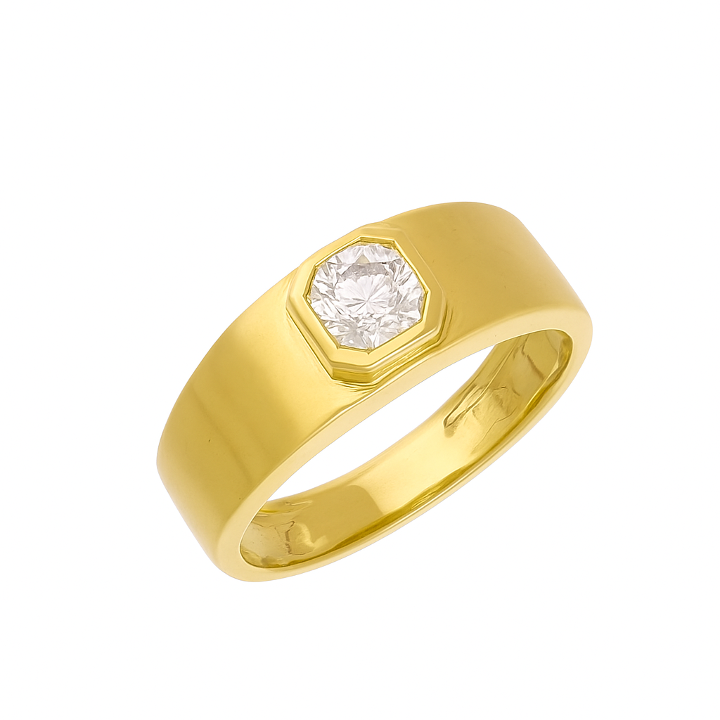 Men’s Vector Hex Signet Lab Grown Diamond Ring