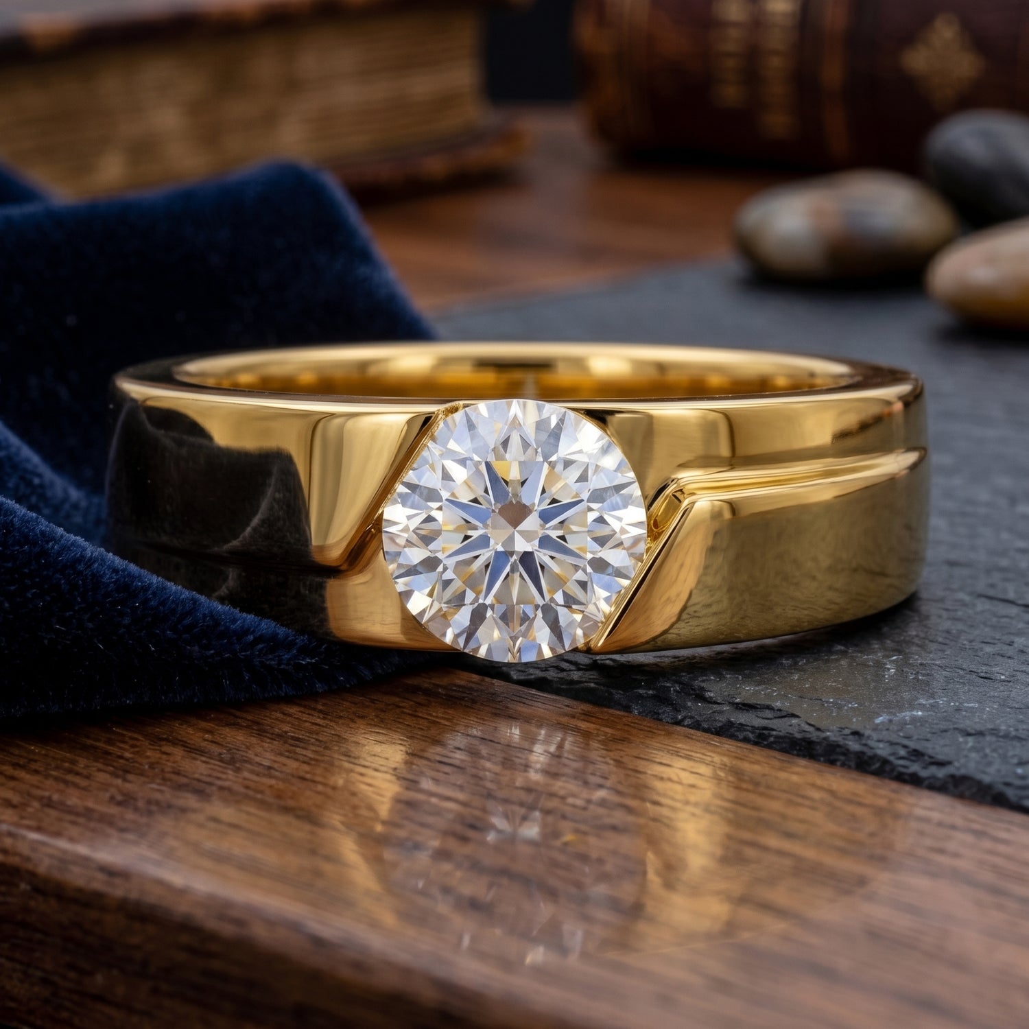 Men’s Linear Command Lab Grown Diamond Ring