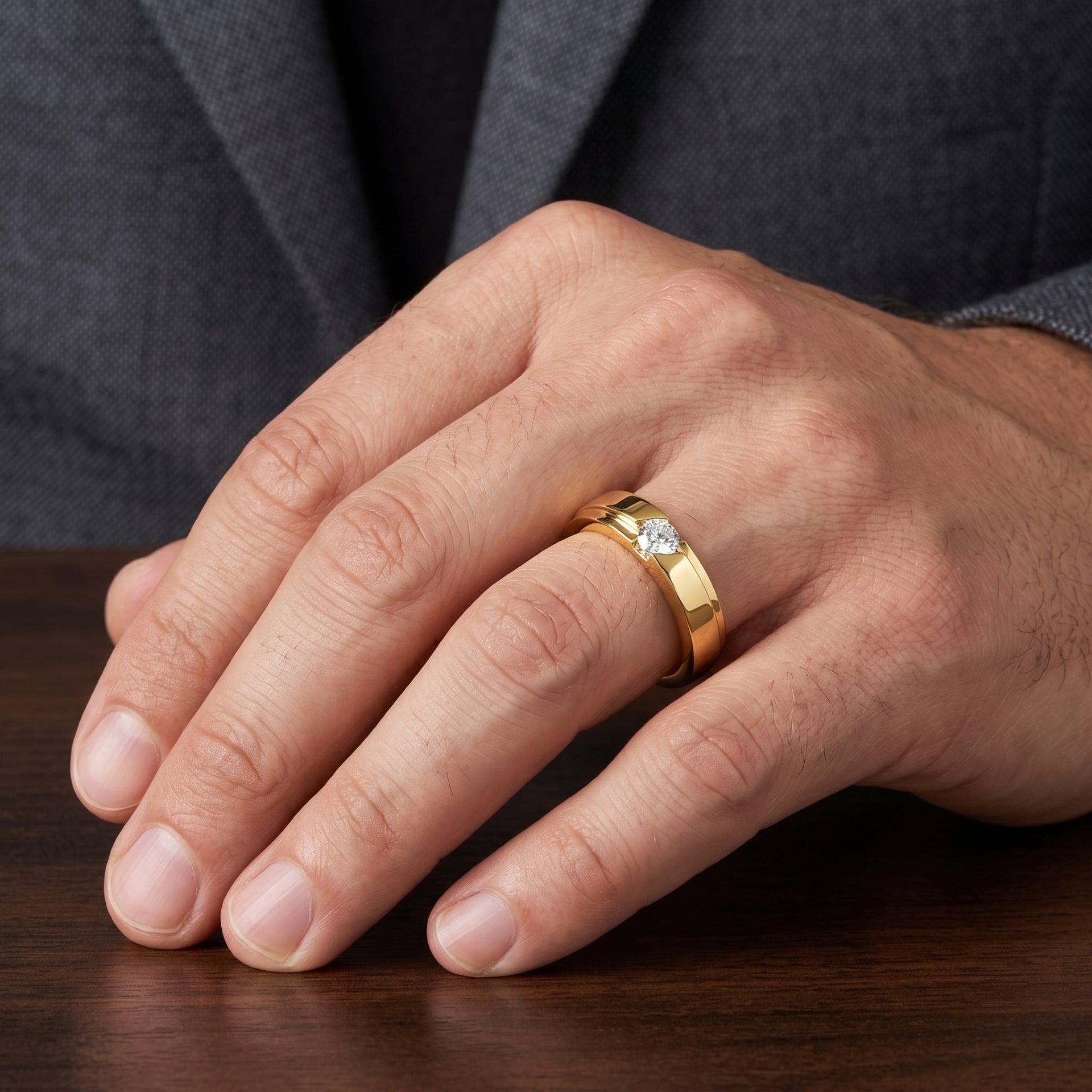 Men’s Linear Command Lab Grown Diamond Ring