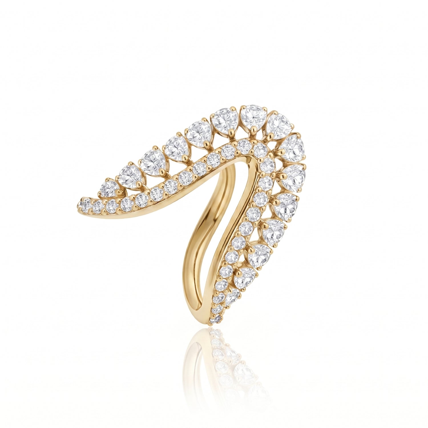 Fern Frond Lab Grown Diamond Ring