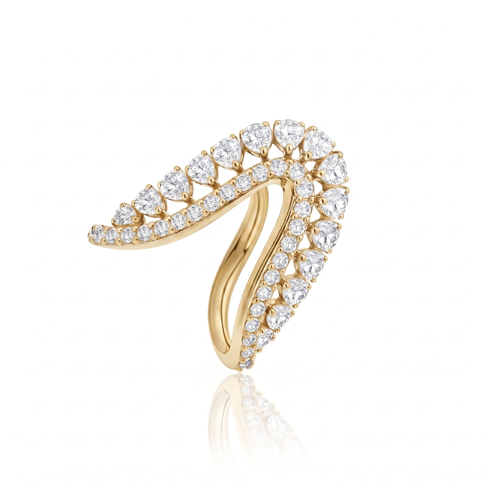 Fern Frond Lab Grown Diamond Ring