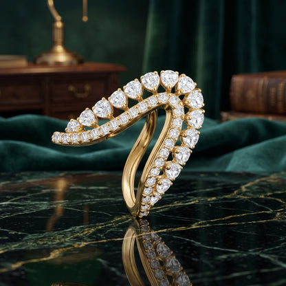 Fern Frond Lab Grown Diamond Ring