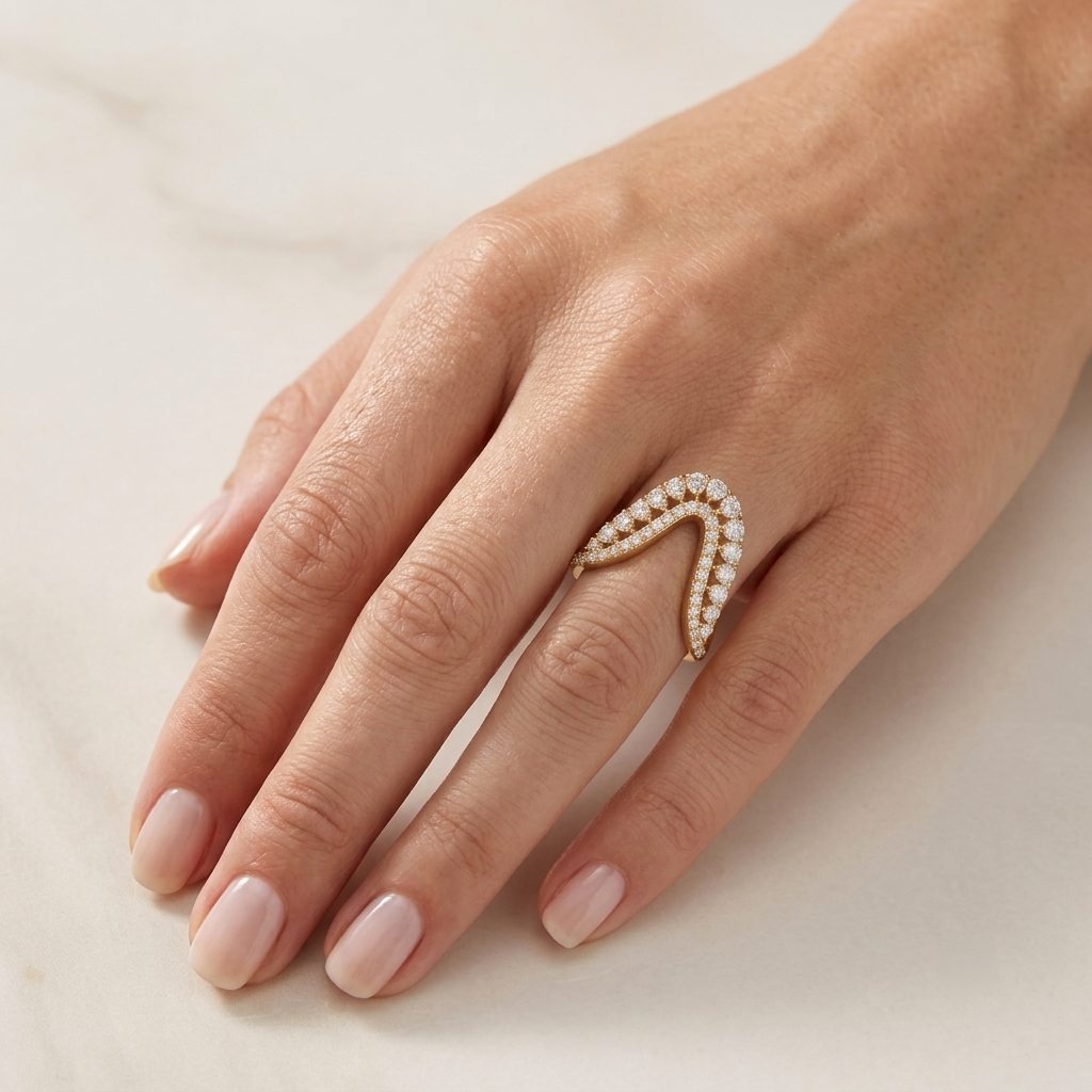 Fern Frond Lab Grown Diamond Ring