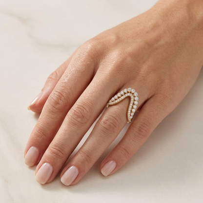 Fern Frond Lab Grown Diamond Ring
