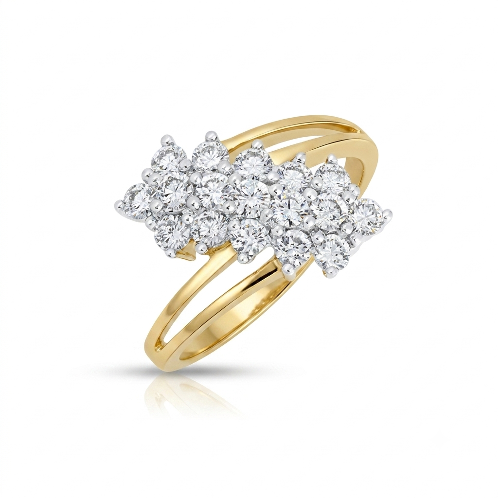 Helical Cluster Lab Grown Diamond Ring