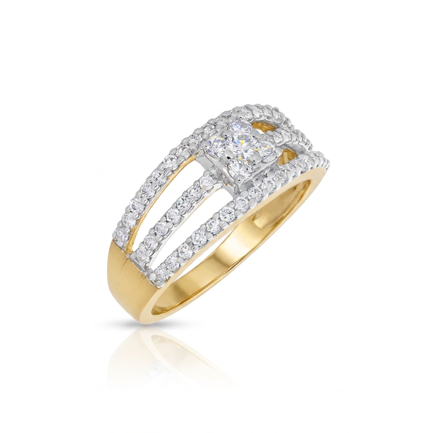 Triptych Square Lab Grown Diamond Ring