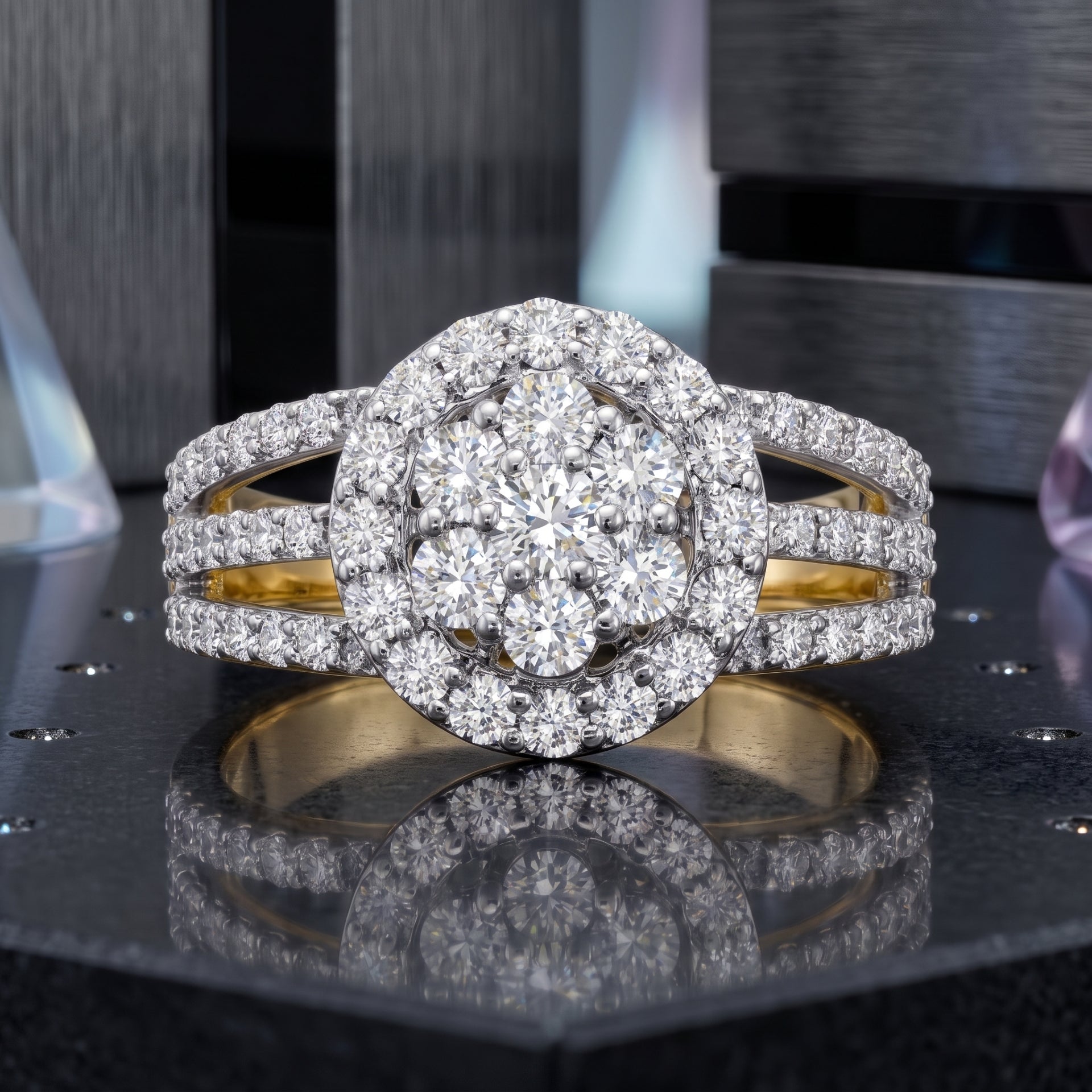Opaline Festival Halo Lab Grown Diamond Ring